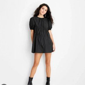 Target Women’s Short Puff Sleeve Drawcord Mini Dress By Future Collective